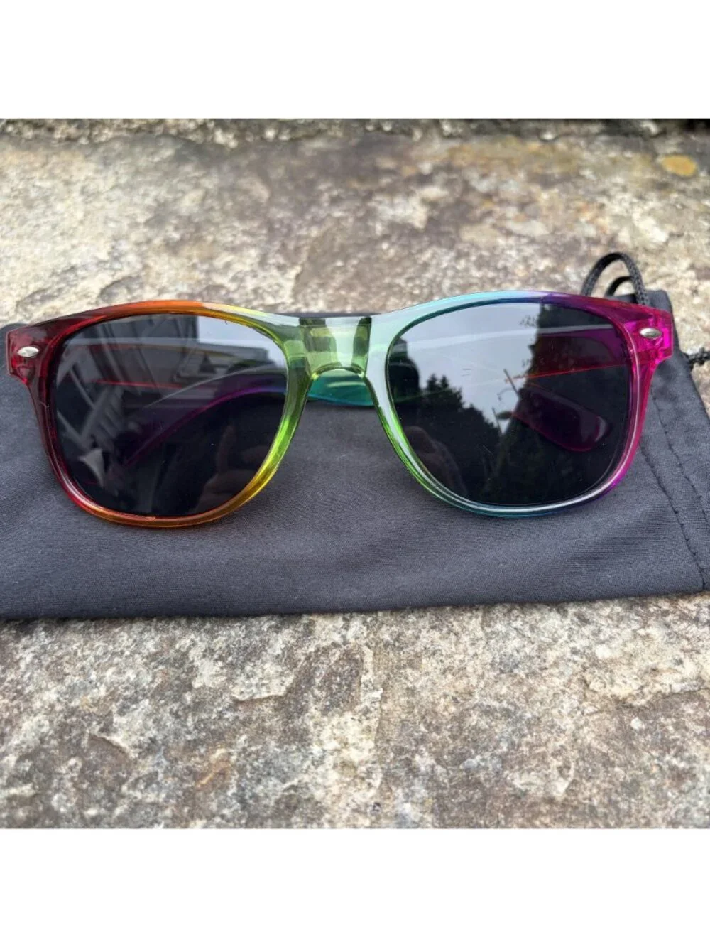 Rainbow Sunglasses Translucent Pride Gradient Ombre Frame Festival Eyewear Party